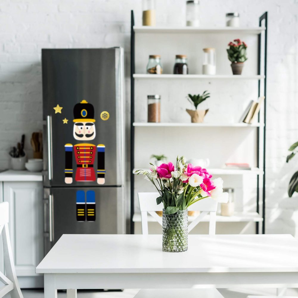 10 Pieces Christmas Nutcracker Refrigerator Magnets Xmas Nutcracker Fridge Magnet Stickers Cute Funny Soldier Nutcracker Sign Christmas Holiday Door Garage Office Cabinets Decoration(Red Blue) - Image 4