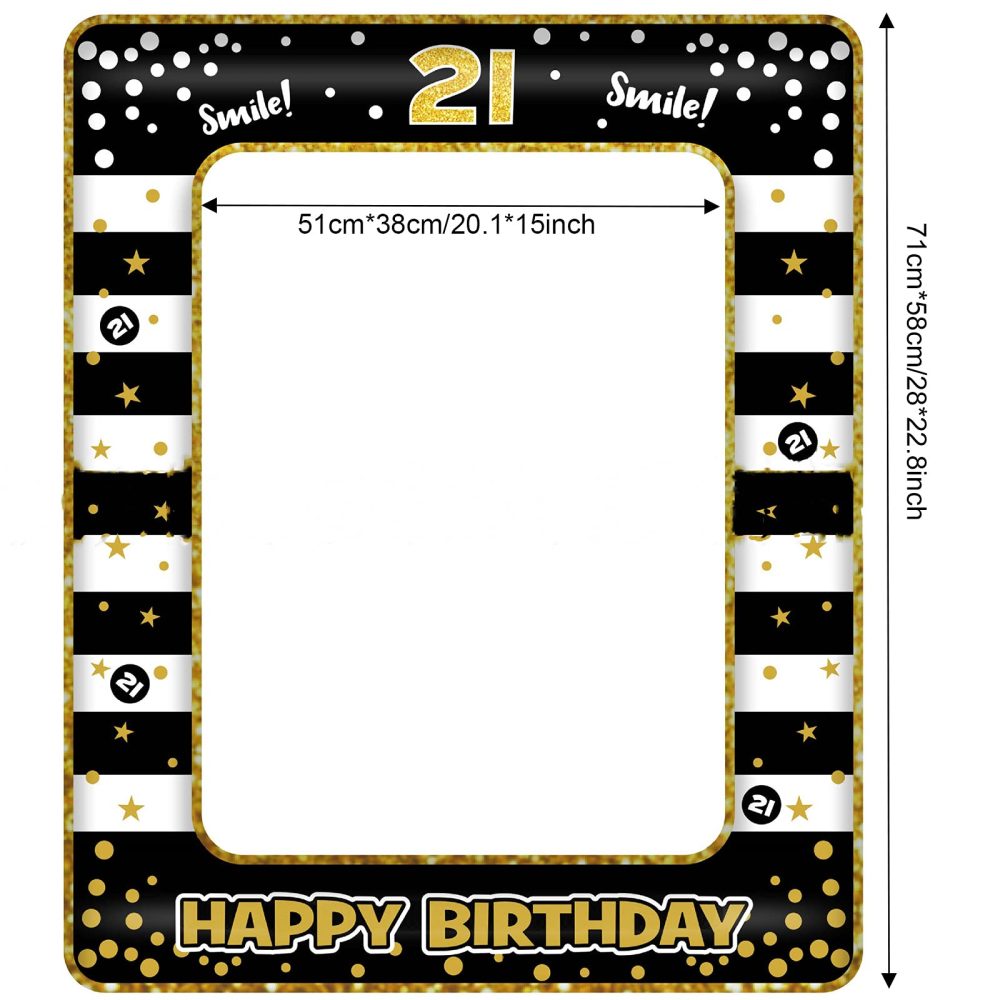 21st Birthday Photo Booth Props,Black Gold Inflatable Selfie Frame Picture Frame,Giant Inflatable Party Photo Booth Frame for Girls Boys 21st Birthday Party Decorations Supplies, Girls Boys Favor Gift - Image 7