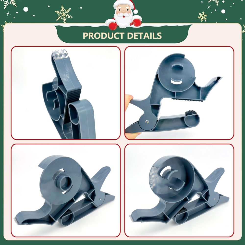 2Pcs Wrapping Paper Clamps, Wrapping Station, Gift Wrapping Paper Cutter, Christmas Wrapping Accessories Fits Any Size Roll for Desk Packing Christmas (Grey) - Image 6