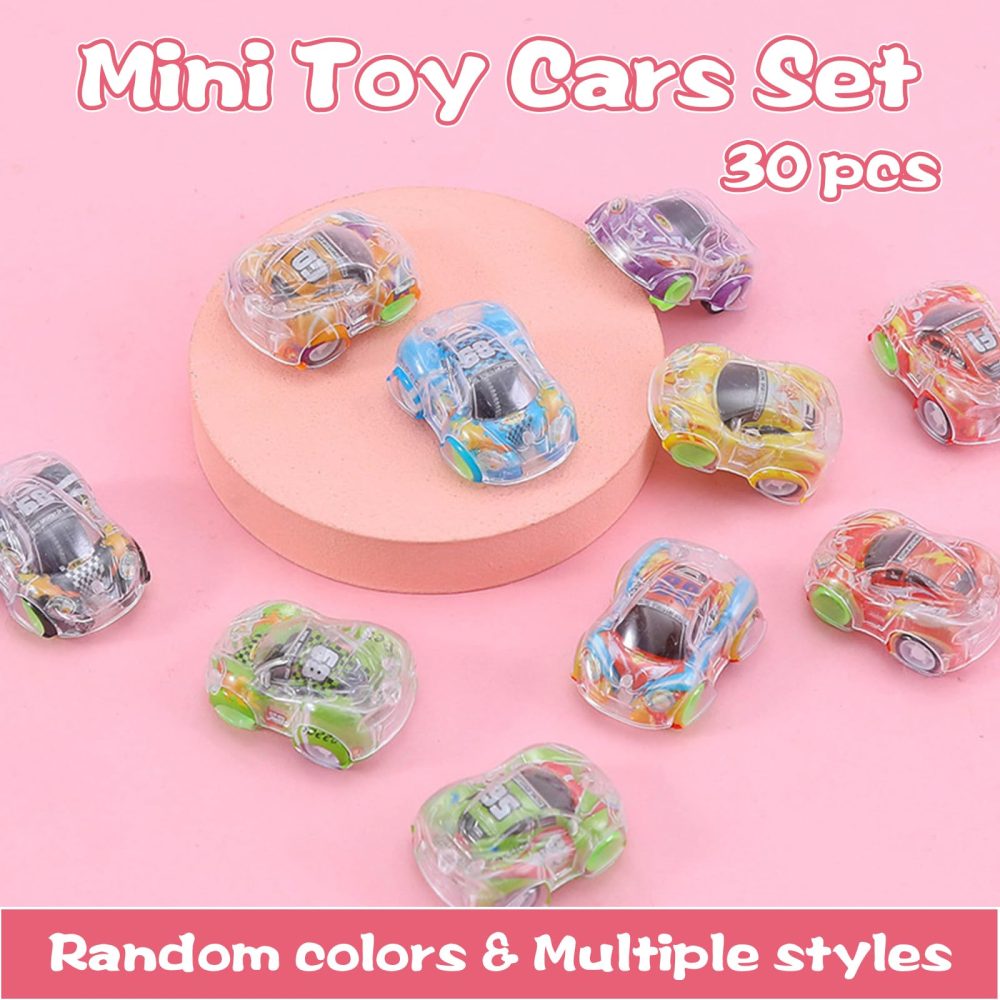 UZSUZZ 30PCS Pull Back Cars, Mini Toy Cars, Party Bag Fillers for Kids, Kids Racing Car, Mini Push and Go Car Toy, Pull Back Racing Vehicles for 2 3 4 5 Year Old Boys Racing Car Party Gifts - Image 7