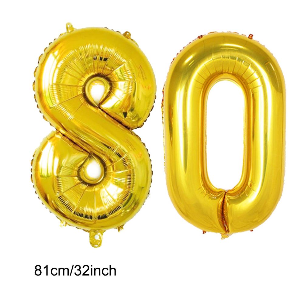 ZERODECO 80th Birthday Decorations, Black Gold Happy Birthday Balloons Number 80 Star Foil Balloons Birthday Confetti Triangular Garland Star-shaped Banner Hanging Swirls for Birthday Party Supplies - Image 7