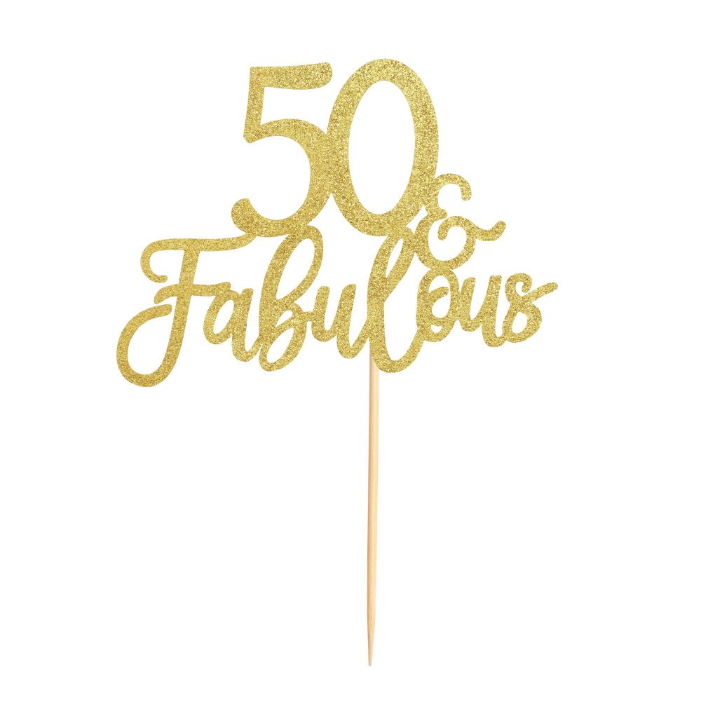 3Pcs 50 & Fabulous Cake Toppers 50 Birthday Anniversary Cake Toppers for 50 Birthday Anniversary Party Decorations Happy 50th Birthday Cake Decorations Supplies - Image 7