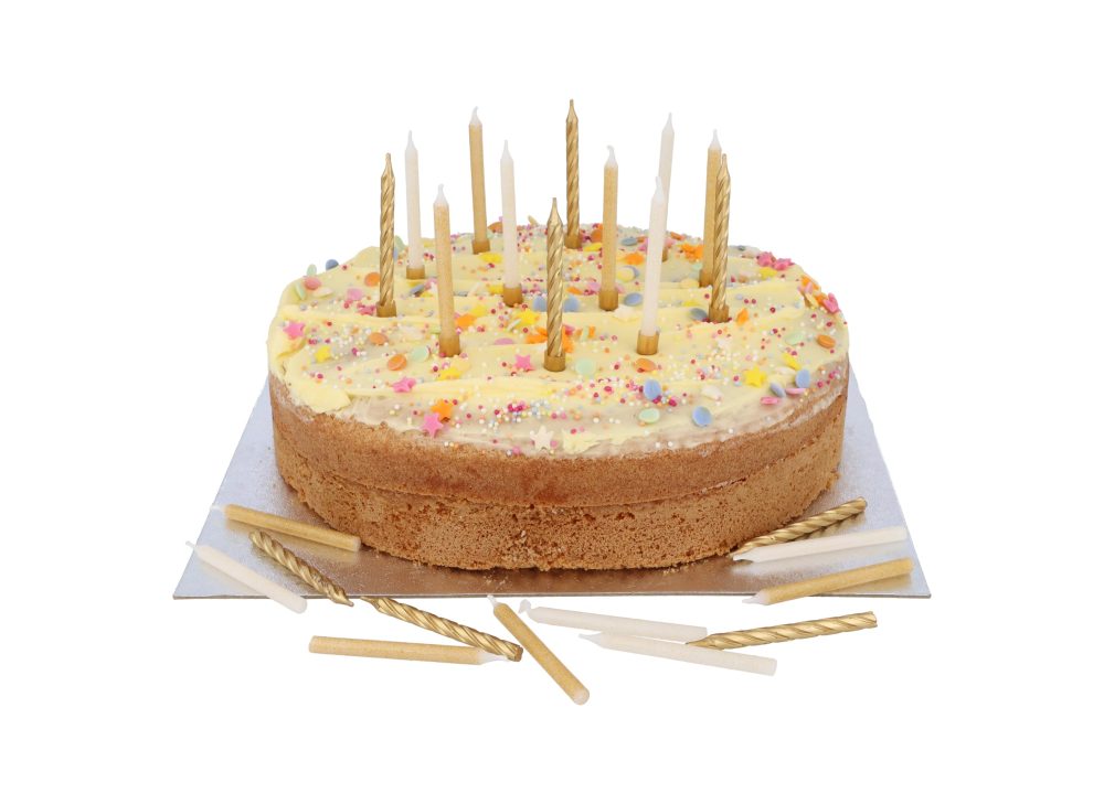 Henbrandt Pack of 24 Gold Party Candles with Candle Holders, 3 Assorted Styles Glitter + Spiral Celebration Candles for Birthday Cakes Wedding Party Baby Showers and Anniversary Decorations - Image 4