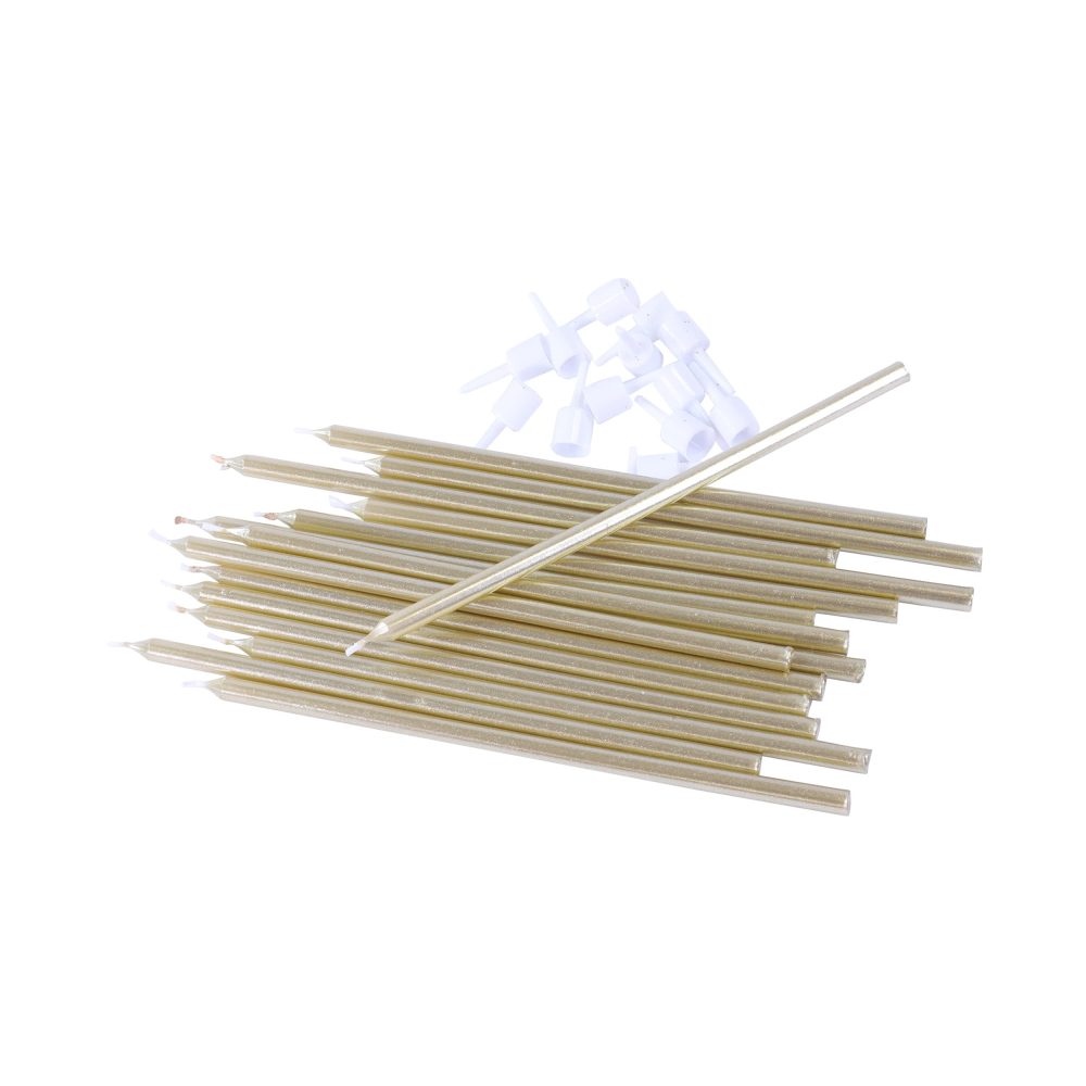 PME CA095 Gold Extra Tall Candles 7in 16pk, Wax - Image 4