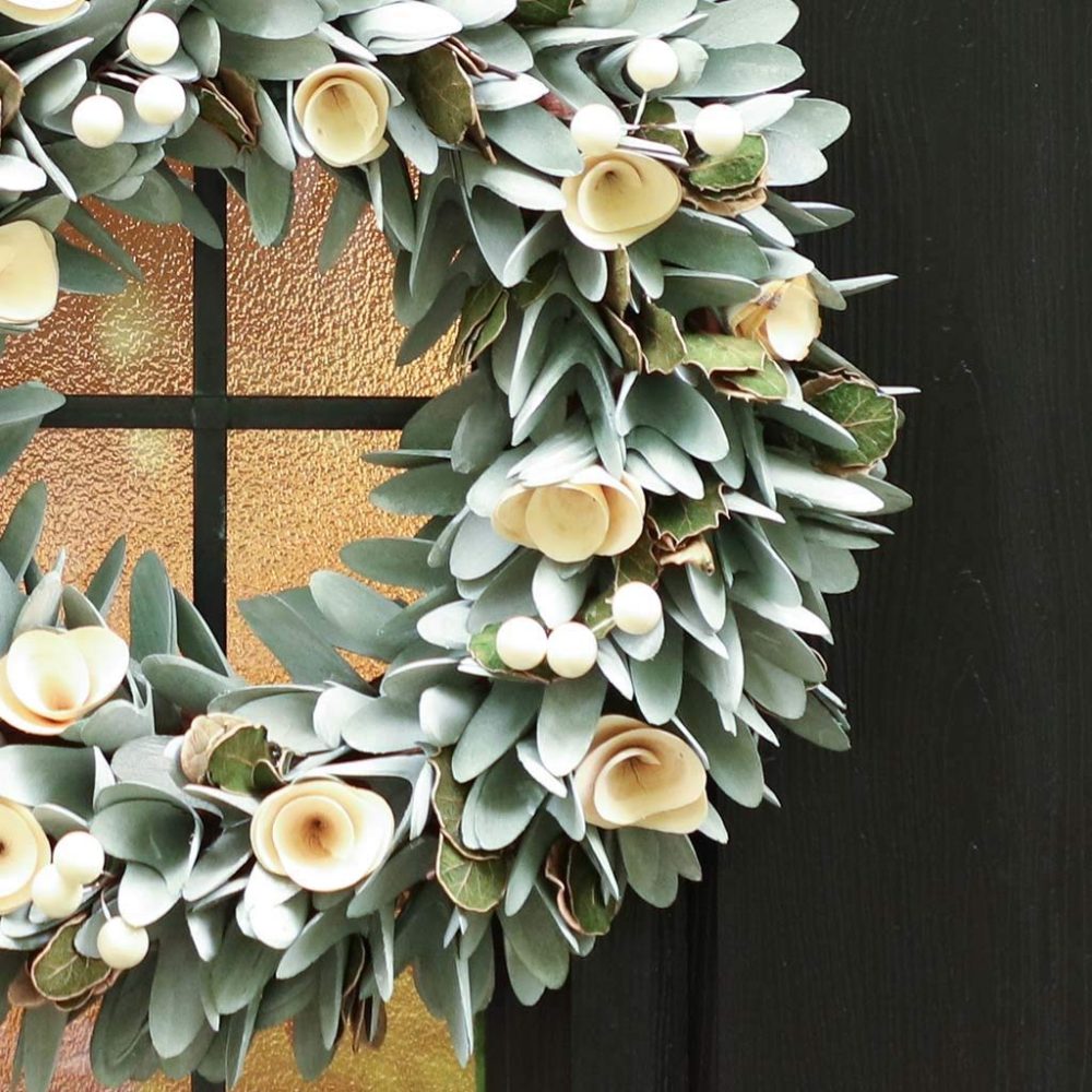 Winter Wreath Large 14" Front Door Wall Hanging Christmas Garland Ornament (Green) - Image 4