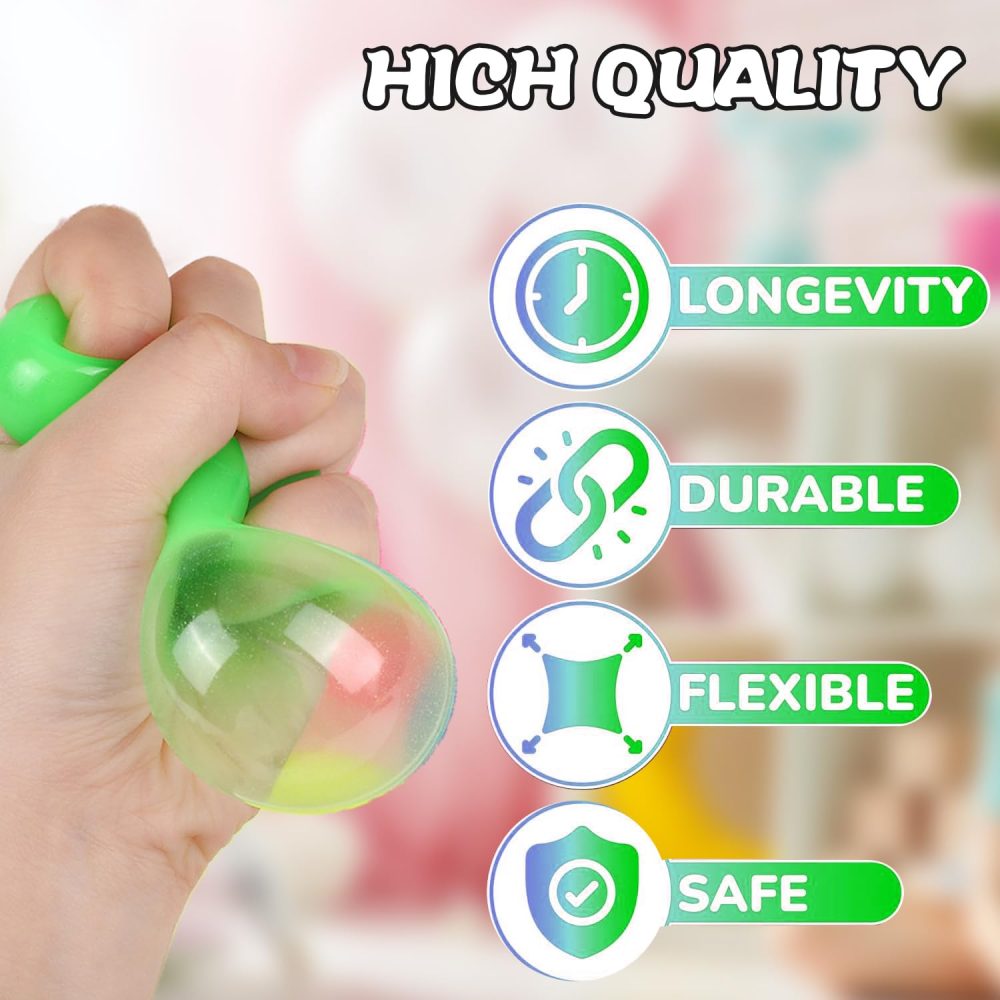 Glorbs Balls - 10 Pack Glows in the Dark Sticky Balls, Sticky Glows Balls for Ceiling, Sticky Glows Stress Balls Fidget Toys, Stress Relief Sensory Toys Sticky Ceiling Balls (Green, 4.5CM / 1.77In) - Image 2