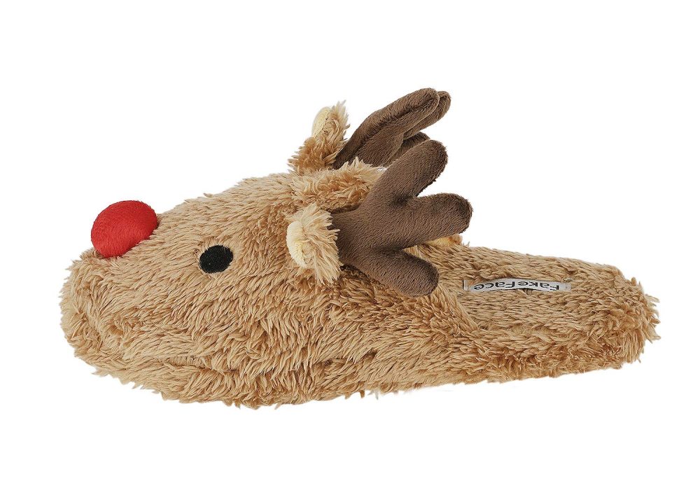 Moonlove Lovely Cartoon Reindeer Shape Plush Velvet Slipper Super Warm Soft Mules Non-Slip Bedroom Indoor House Winter Cute Slipper for Women Ladies - Image 4