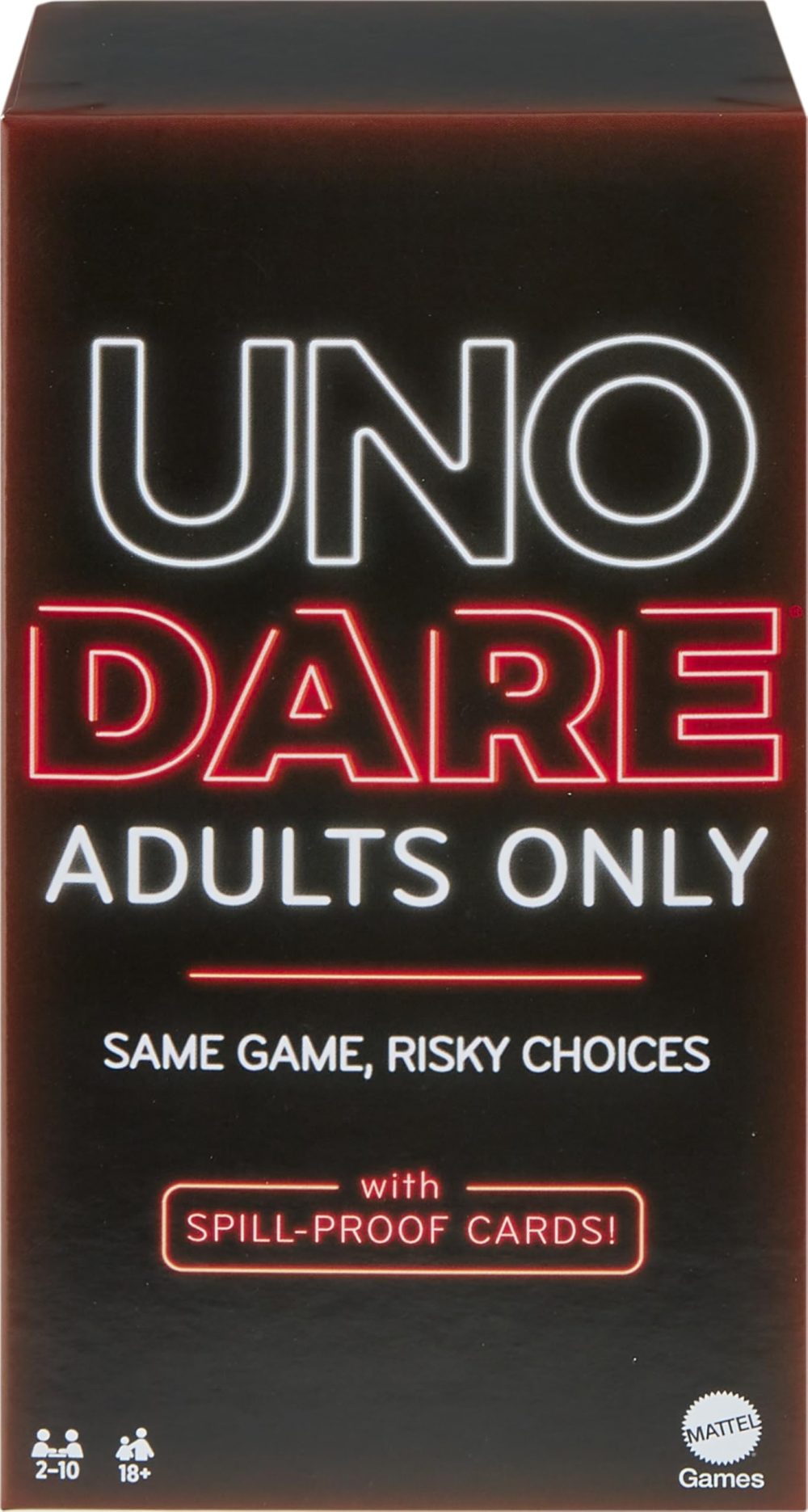 Mattel Games UNO Dare Adults Only, UK English Version, Card Game for Game Night, Travel, Camping & Party, HRL30