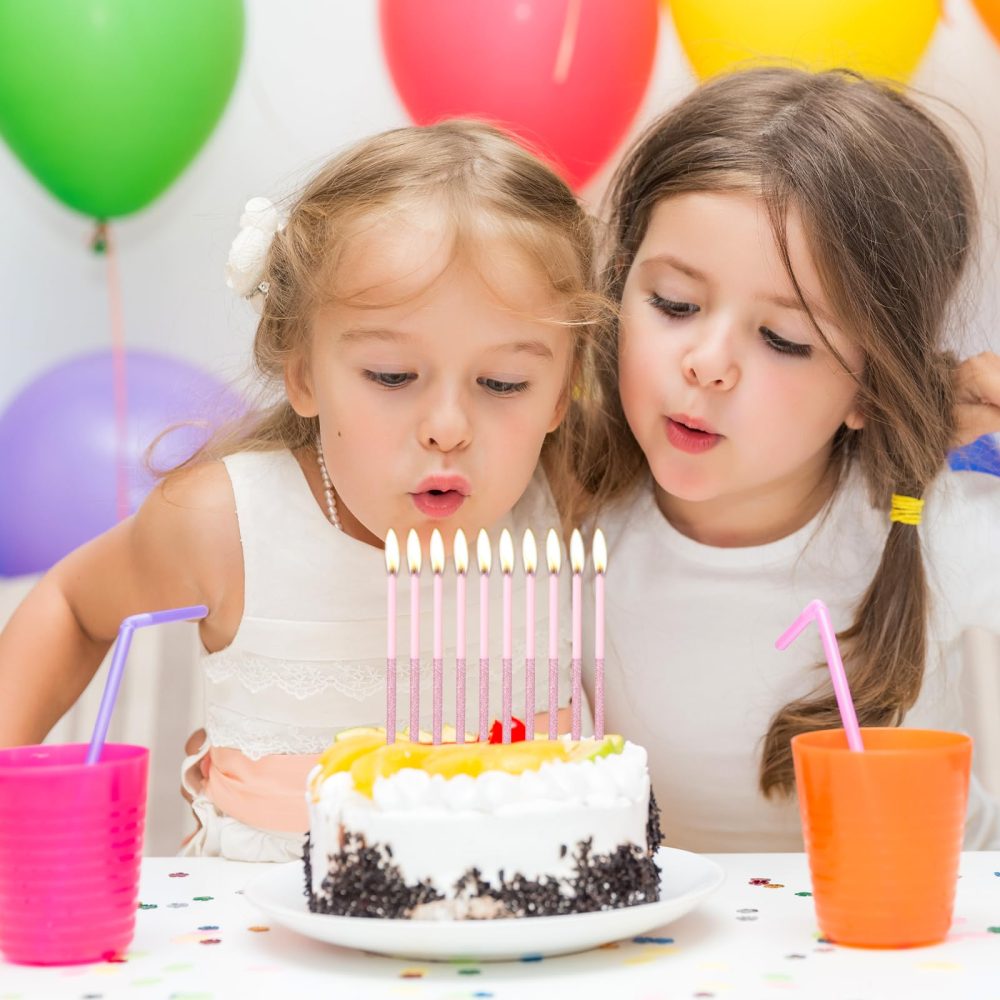 Pink Birthday Candles for Cake,Happy Birthday Party Candles, Sparkle Long Candle, Shining Pink Candles, Glitter Tall Candles Birthday, Pink Cake Decorations, Baby Showers, Wedding Anniversary - Image 4