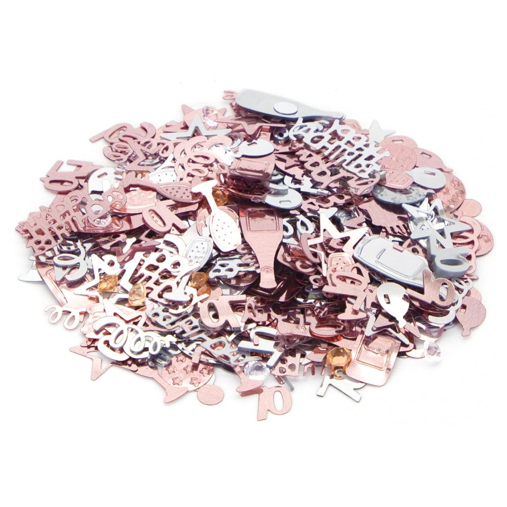 70th Happy Birthday Confetti Rose Gold & Silver Party Decorations Table Décor Foil Metallic Glitz Table Scatter Sprinkles Cards Sprinkles Women Gifts Y3FSRZX (70th) - Image 2