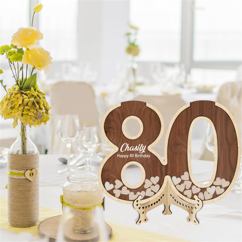 Personalized 21th Birthday Guest Book Alternative Custom Wooden Birthday Party Guest Book Alternative Birthday Signature Guest Book 21th Birthday Party Decorations Party Supplies Gifts - Image 3