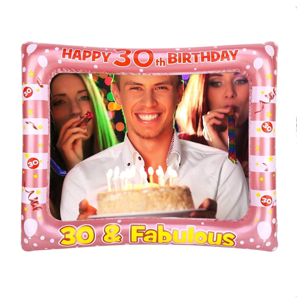 30th Birthday Photo Booth Props,Rose Gold Inflatable Selfie Frame Picture Frame,Giant Inflatable Party Photo Booth Frame 30th Birthday Decorations for Girls Party Decor Supplies Womens Favor Gift - Image 5