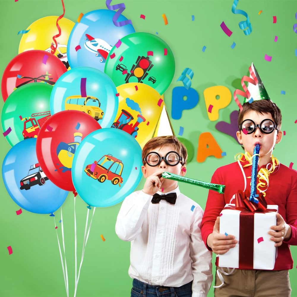 40 Pack Transportation Party Balloons Decorations Traffic Balloons Vehicle Latex Balloons Transport Party Supplies for Boys Kids Baby Shower Birthday Decoration - Image 5