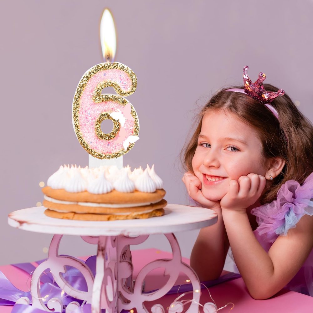 Butterfly 21st Birthday Number 21 Candles, Pink Gold Candles Cake Cupcake Topper for Cake, Girls 21st Birthday Cake Decorations, Butterfly 21st Birthday Candle Cake Topper for Butterfly Theme Party - Image 4