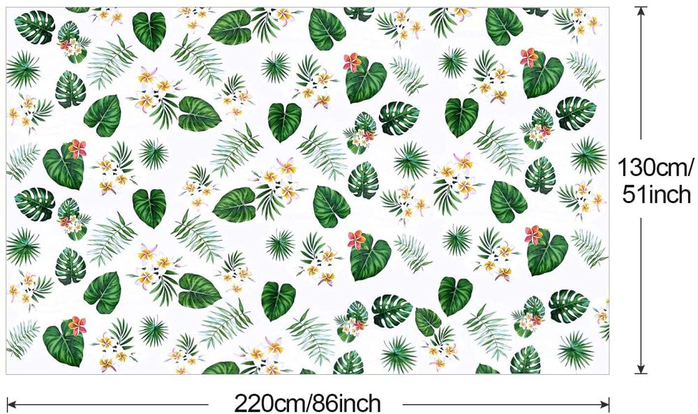 PHOGARY Hawaiian Luau Tablecloths for Party Decoration, 2 Pack Hawaii Disposable Plastic Rectangular Table Covers, Aloha Tropical Palm Leaves Table Cloth Party Supplies - Image 4