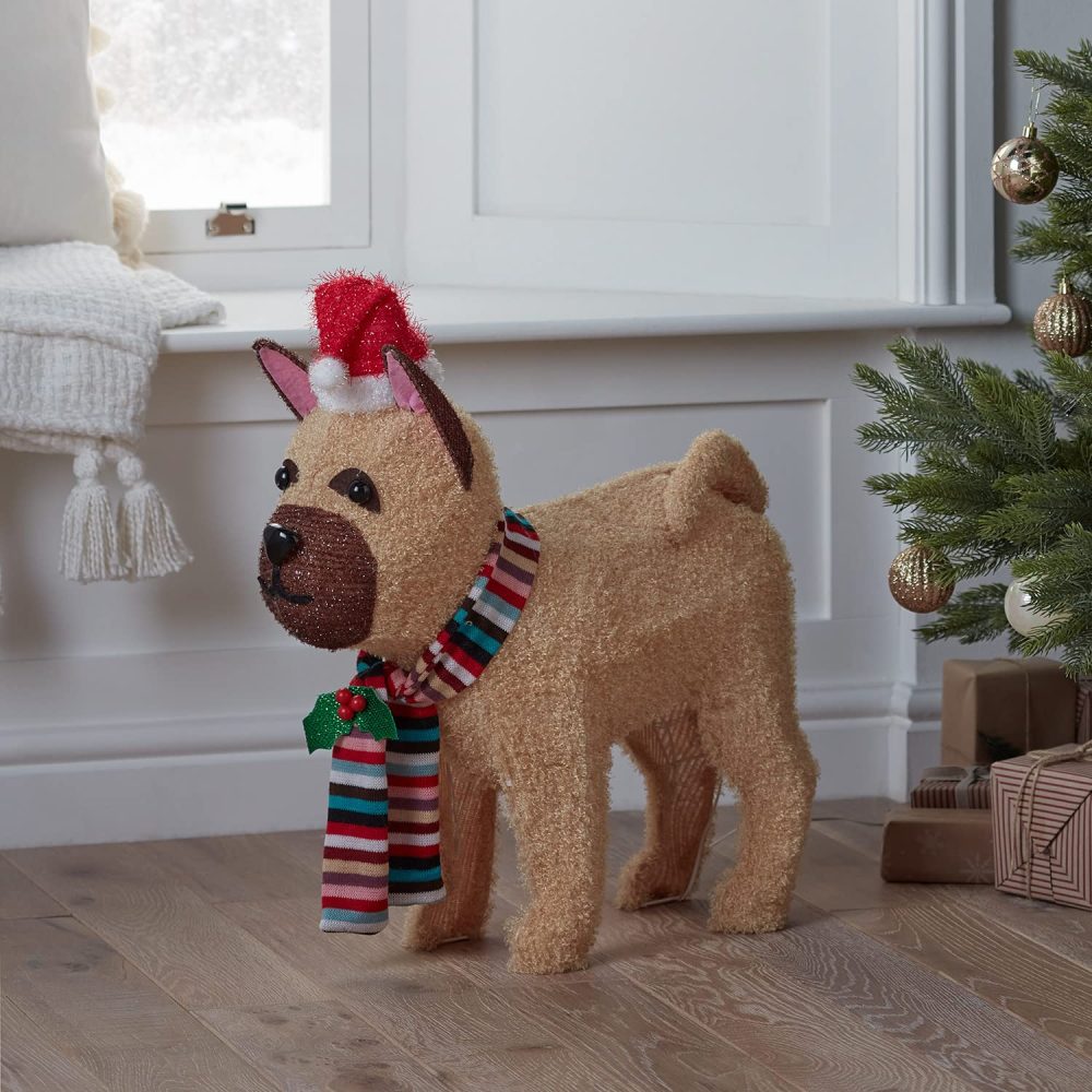 Lighs4fun Outdoor Christmas Light Up Bulldog Dog Figure Garden Decoration with 50 Warm White LEDs & Timer 55cm - Image 5