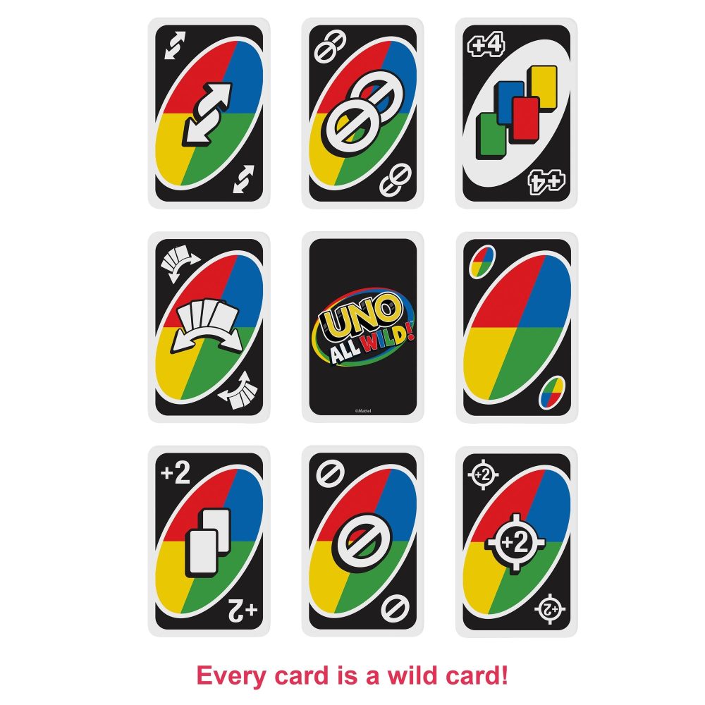 UNO All Wild Card Game with 112 Cards, Gift for Kid, Family & Adult Game Night for Players 7 Years & Older, HHL33 - Image 7