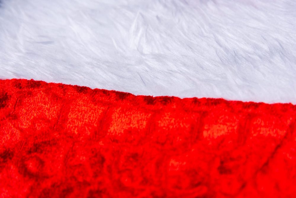 SHATCHI Large Traditional Father Christmas Deluxe Santa Stocking Velvet Fluffy Plush Sack for Kids Gift Bags Xmas Holiday Hanging Decorations 20X48CM, Red/White, 1pc - Image 4