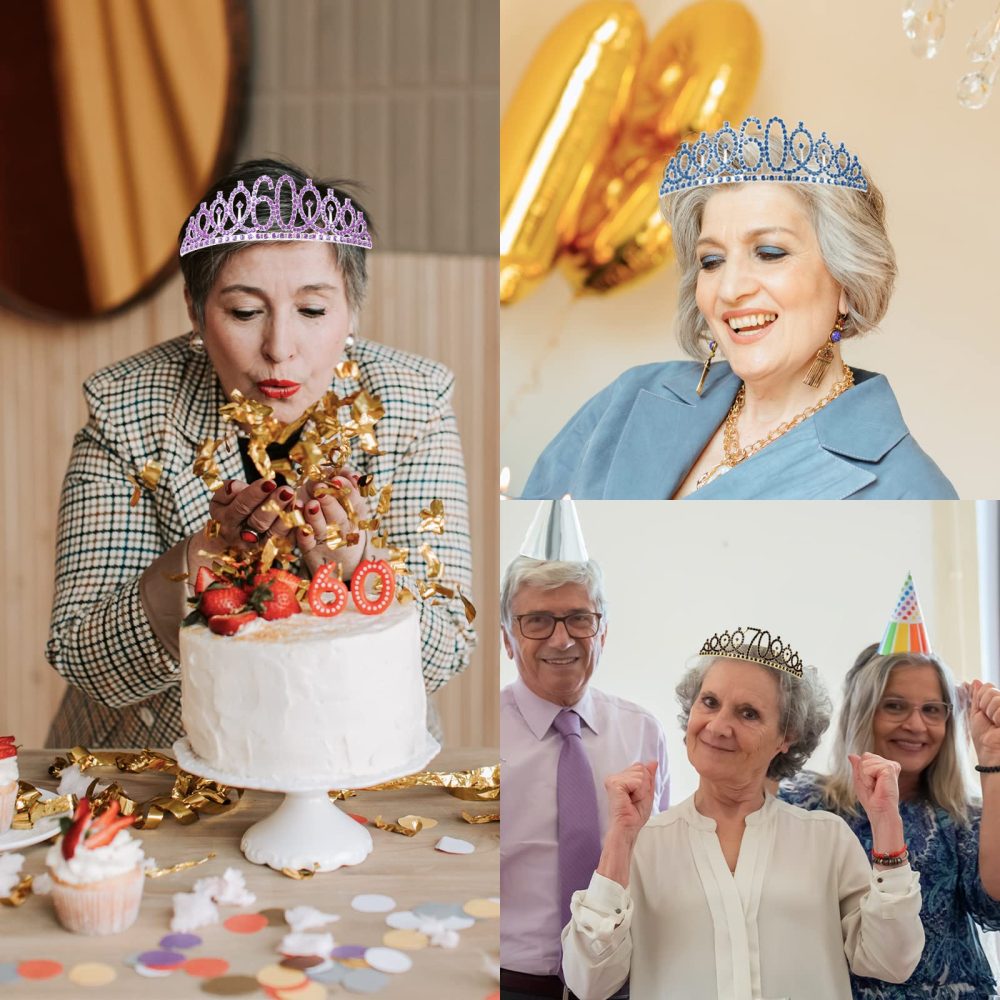 80th Birthday Girl Sash and Tiara,Rose Gold 80th Birthday Crown and Sash for Her,Girls 80th Birthday Decorations Party Accessories,Birthday Crown Costume Set for Girls 80th Birthday Gifts - Image 2