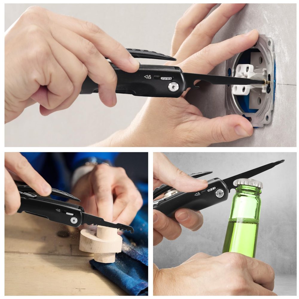 BIIB Gifts for Men, Multi Tool Mens Gifts for Christmas, Gifts for Dad Stocking Fillers for Men Christmas Gifts for Him, Birthday Gifts for Men, Secret Santa Gifts for Men, Gadgets Camping Accessorie - Image 3