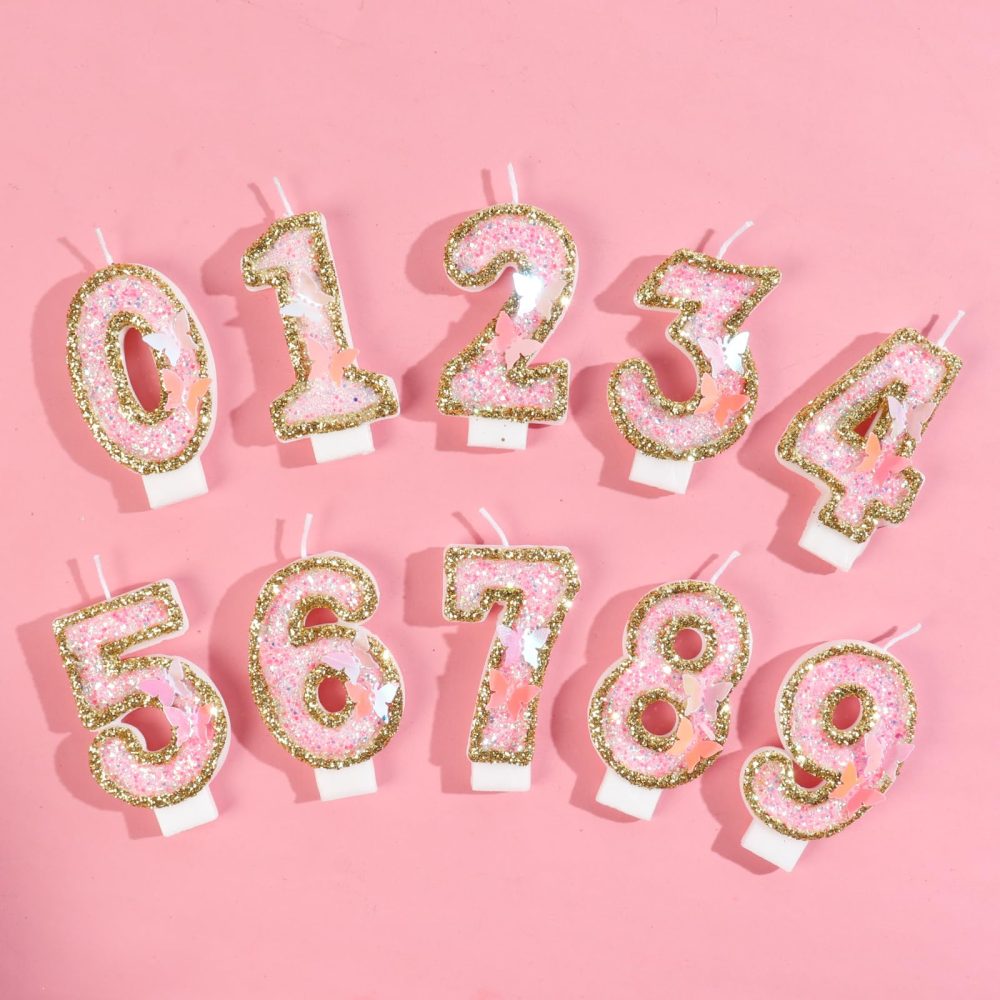 Butterfly 21st Birthday Number 21 Candles, Pink Gold Candles Cake Cupcake Topper for Cake, Girls 21st Birthday Cake Decorations, Butterfly 21st Birthday Candle Cake Topper for Butterfly Theme Party - Image 2