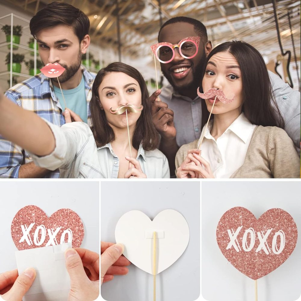 Newthinking 18th Birthday Photo Booth Props, Rose Gold Inflatable Selfie Frame Funny DIY Birthday Party Props for 18th Birthday Party Supplies Decoration - Image 3