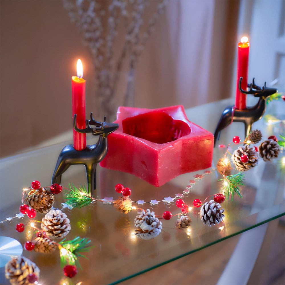 GloBrite Christmas Garland with Lights - 2 Meters, 20 LED Christmas Lights, Christmas Garlands for Indoor, Table, Fireplace, Christmas Door Garland, Xmas Garland, Christmas Decorations, Warm White - Image 2
