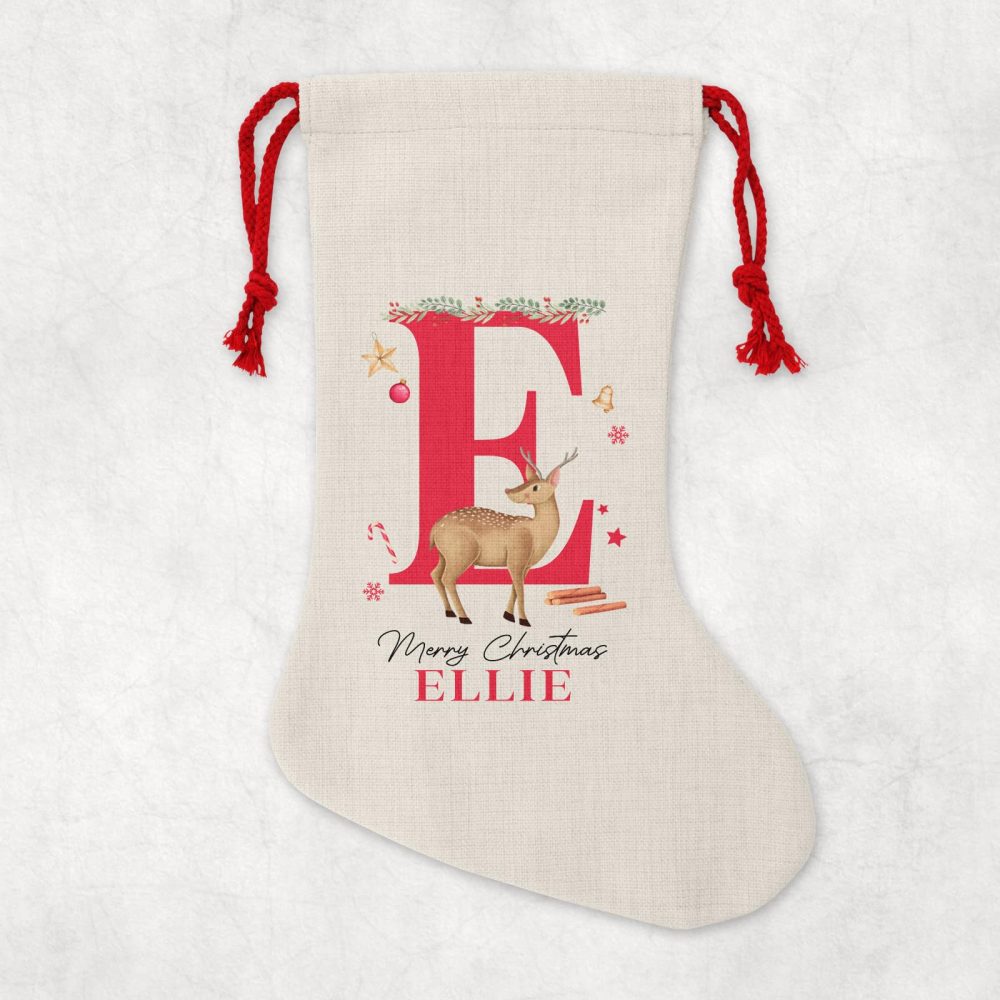 Personalised Christmas Sack | Add Any Name, Select a Design | Custom Christmas Stocking l Custom Christmas Sack For Kids, Children's, Personalised Santa Sack, Christmas Sack (Reindeer) - Image 3