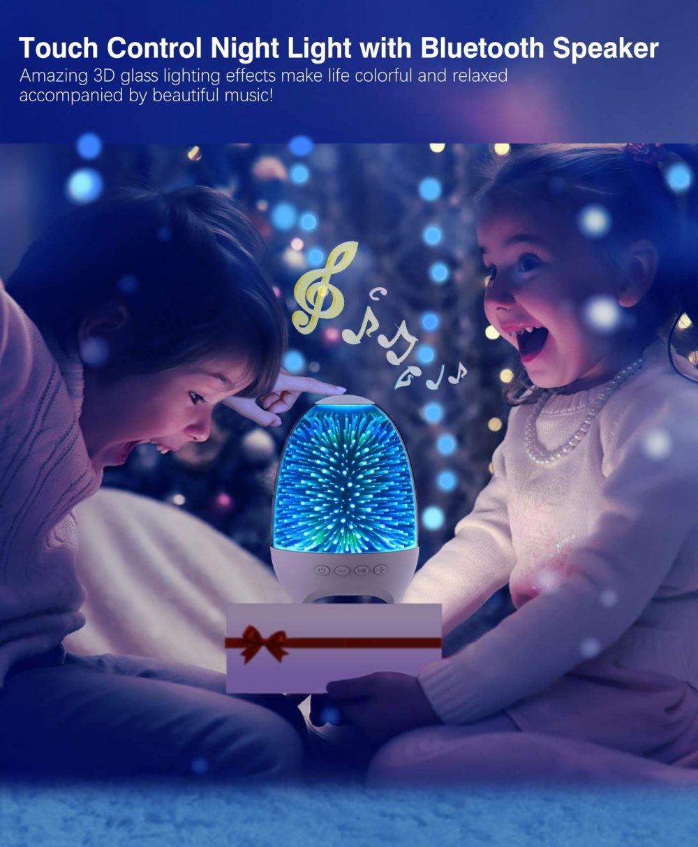 AISCOOL Bedside Lamp, Touch Dimmable with Bluetooth Speaker, Night Light, Children's Colour Changing LED Nursing Light, Night Lamp Gift for Baby, Teenagers, Adults for Bedroom Living Room - Image 8