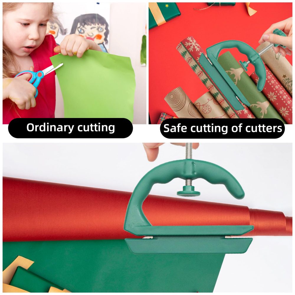 Wrapping Paper Cutter,Sliding Gift wrap Cutter,Wrapping Paper Cutter,Mini Cutter Tool Gifts,Wrap Cutting Device for Halloween/Birthday/Holiday Crafting Wrapping Paper DIY Handmade Wrap - Image 3