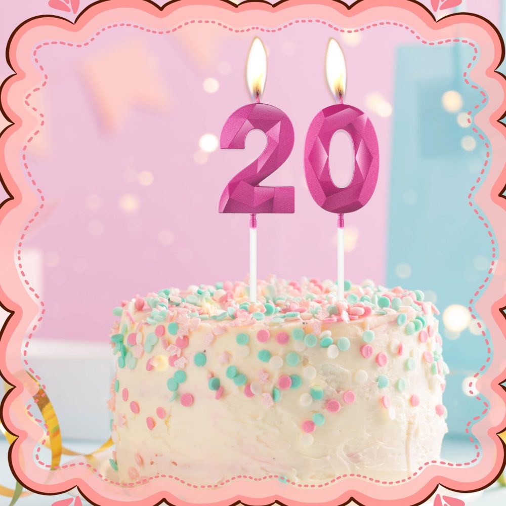 Hot Pink 50th Birthday Candles for Cake, Number 50 Candle for 50th Birthday Decorations, 3D Design Cake Topper Decor for Girls Womens Birthday Theme Party Weddings Anniversary Celebration Supplies - Image 6