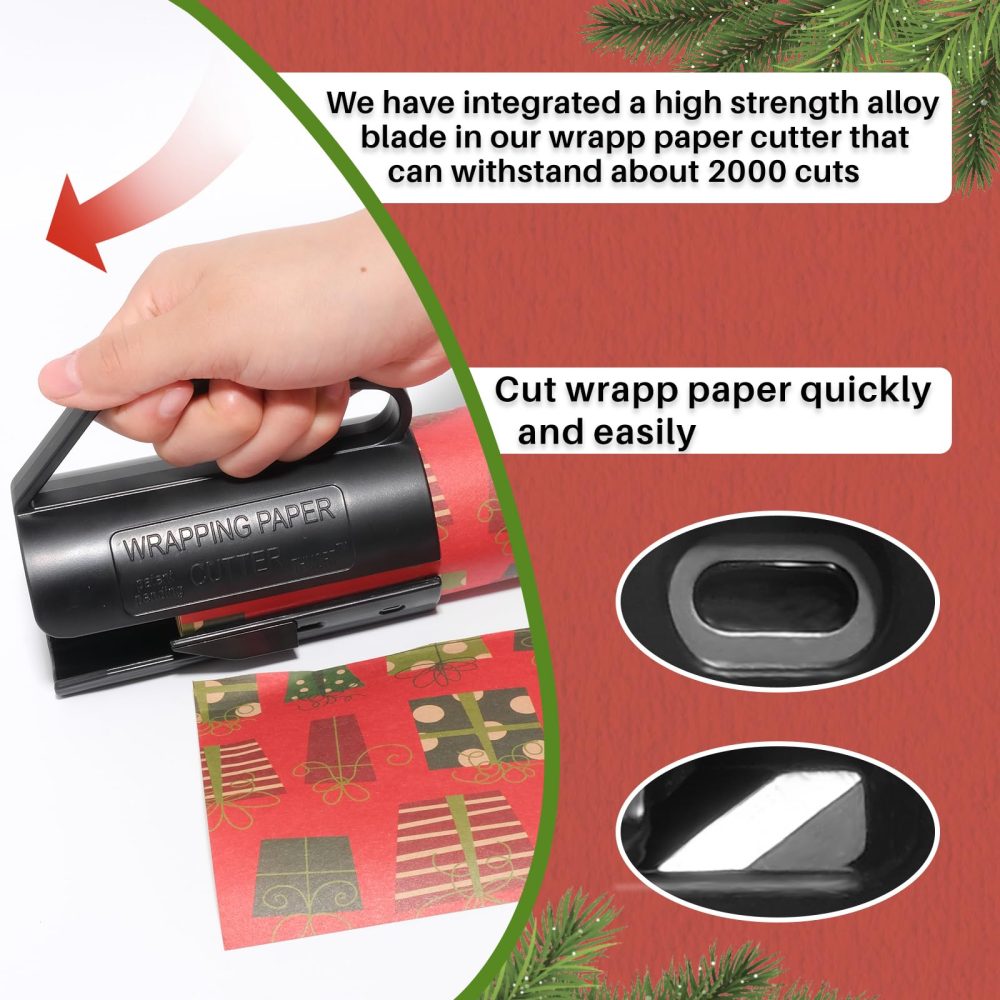 SEKESOER Wrapping Paper Cutter, Wrapping Paper Cutter for Rolls, Wrap Slice for Rolls, Wrapping Paper Cutter, Wrapping Paper Dispenser, Wrapping Paper Cutter - Image 7
