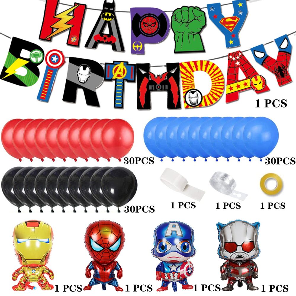 Superhero Balloons Garland Arch Kit - Avenger Party Supplies Superhero Birthday Party Decoration,Includes Happy Birthday Banner Super hero Foil Balloons for Kids Girls Boys Theme Birthday Party Decor - Image 7