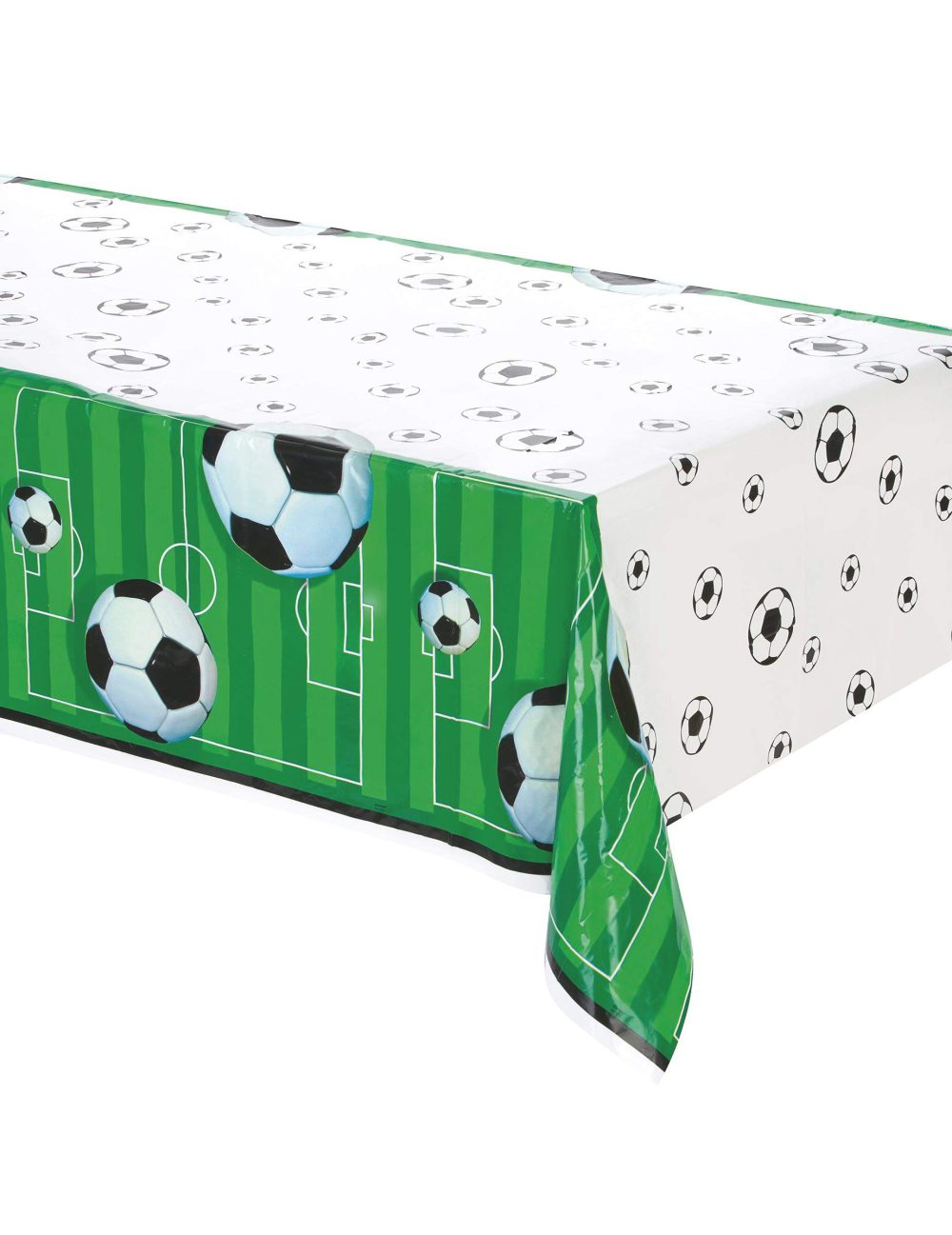 3D Soccer Party Rectangular Plastic Table Cover (137cm x 213cm) 1 Count – Durable Tablecloth for Sports Event, Birthday, and Theme Celebrations