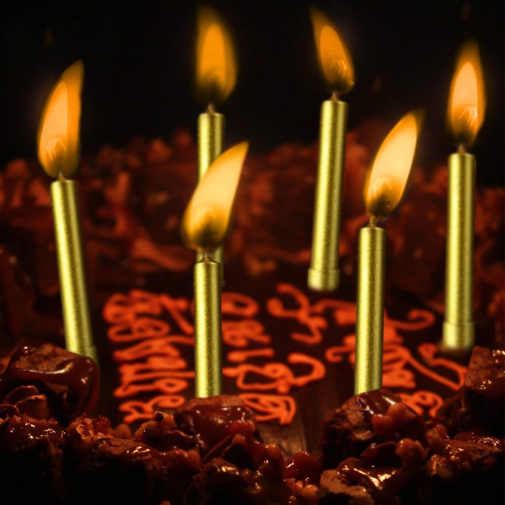 Birthday Cake Candles 24 Pieces Party Candles Suit for Most Occasions (Gold, 0.5 x 5.5 cm) - Image 5