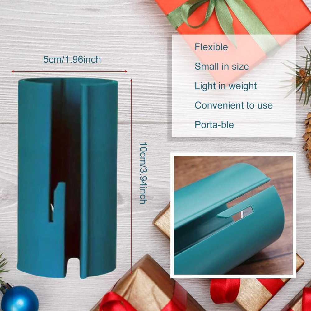 VidFair Wrapping Paper Cutter for Rolls 3 Pcs Wrapping Paper Christmas Birthday Festival Cutter Sliding Gift Wrapping Paper Cutter Roll Paper Cutter Portable Paper Cutter Tool - Image 3