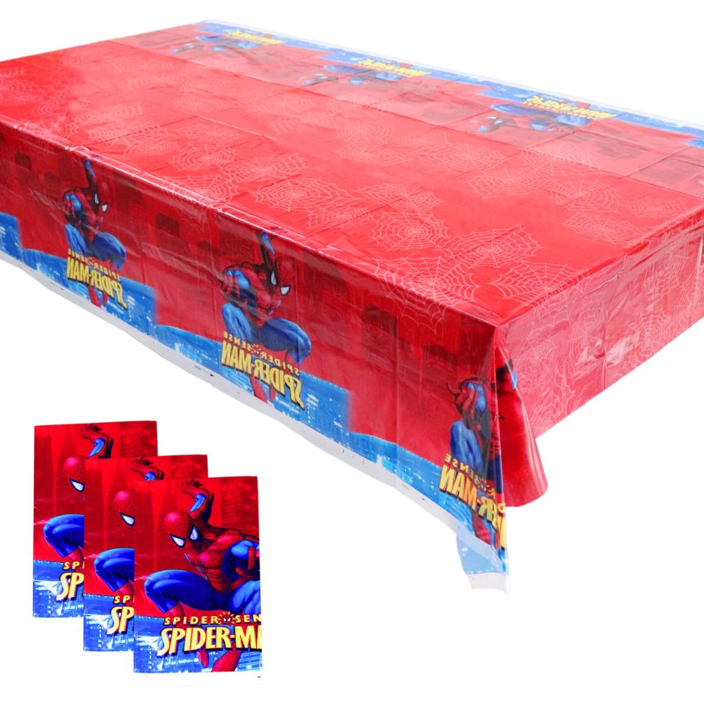 Alviller 3Pcs Spiderman Table Cloth, 180cm*108cm Waterproof Superhero Party Tablecloth Rectangular Plastic Avengers Table Cover for Kids Birthday Themed Party Decoration