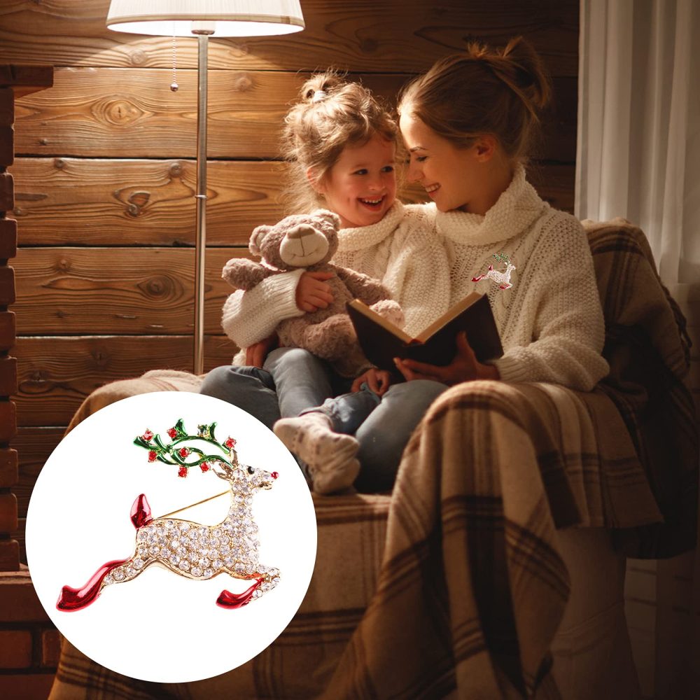 8 Pcs Christmas Brooch Pin Jewelry Breast Pin Snowman Christmas Tree Christmas Stocking Elk Santa Brooch Pins Xmas Jewellery Gift for Women - Image 4