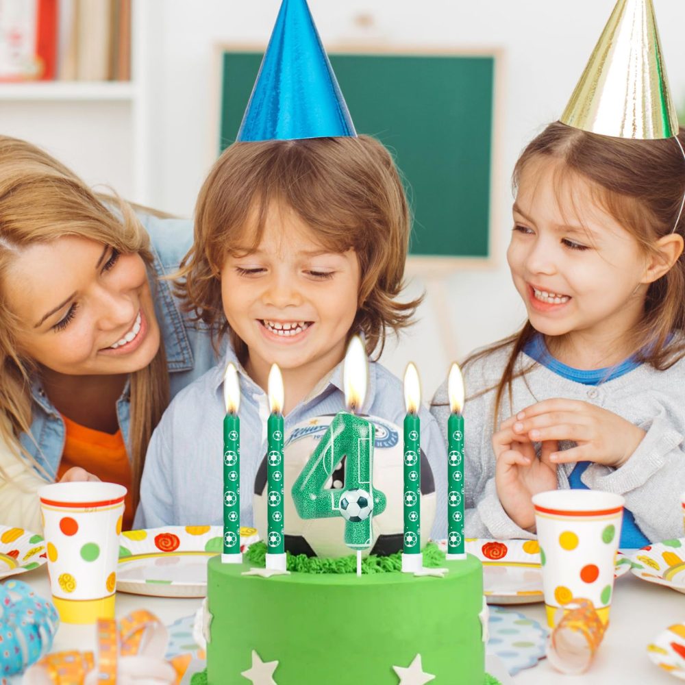 Birthday Number Candles, Football Birthday Number Candles, Green Number Cake Candles with 20 Extension Rods, Party Decorations for Unforgettable Celebrations - Image 5