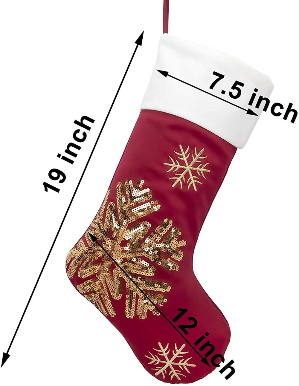 Beyond Your Thoughts Family Christmas Stockings Set of 4 New Embroidery Sequins 19" Large Decor Hanging Ornament Fireplace Xmas Tree Holiday Party Decoration 4 Pack - Image 3