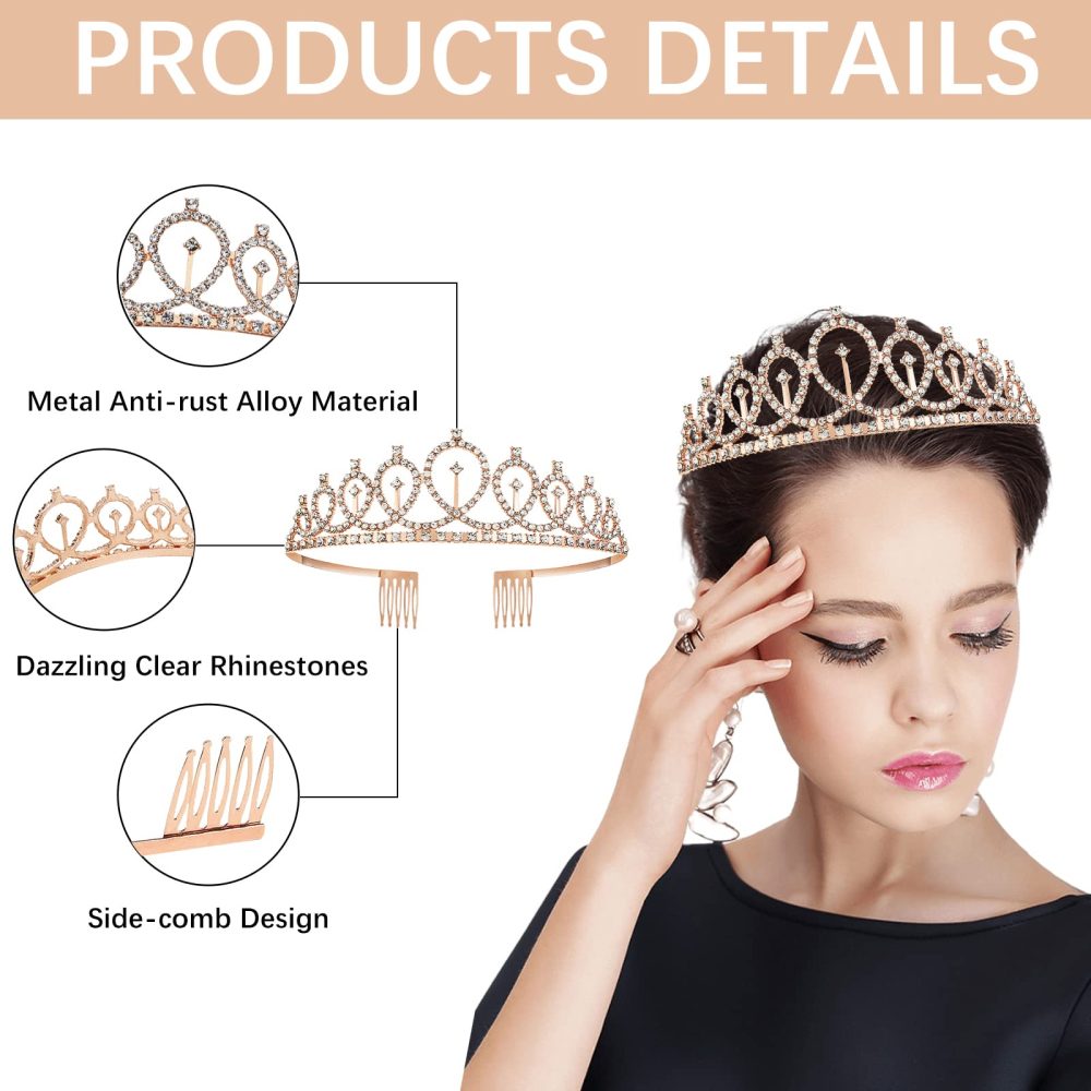 80th Birthday Girl Sash and Tiara,Rose Gold 80th Birthday Crown and Sash for Her,Girls 80th Birthday Decorations Party Accessories,Birthday Crown Costume Set for Girls 80th Birthday Gifts - Image 6
