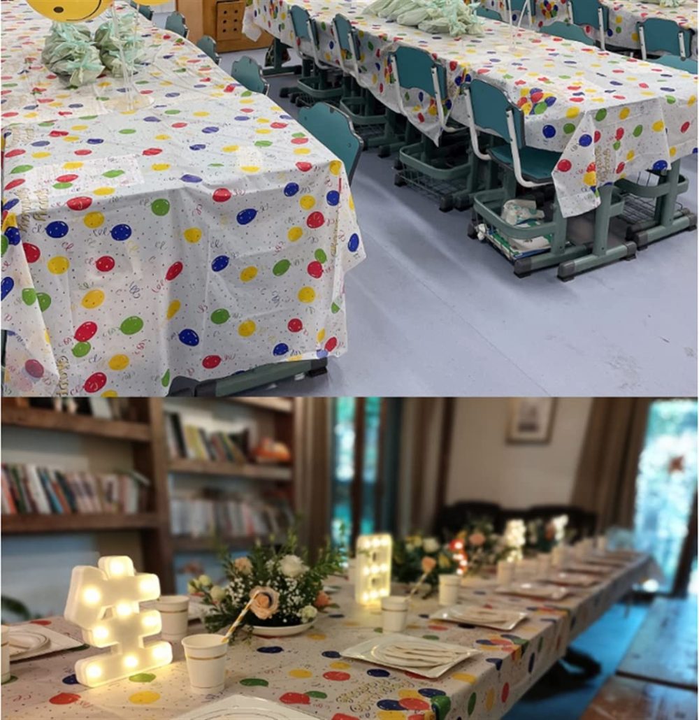 flyorigin Table Cover Tablecloth, Ideal for Birthday Parties, Carnival, Baby Showers, Theme Party, SPA party, Disposable, Rectangle, waterproof Plastic Table Cloth 137 * 274cm - Image 8