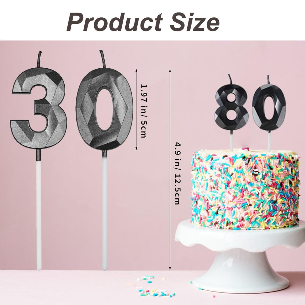 21th Birthday Candles, Black Number 21 Candle,Birthday Cake Candles, Birthday Candle for Cake, Cake Candles Cake Topper Decorations for Birthday Party, Wedding, and Anniversary Supplies - Image 5
