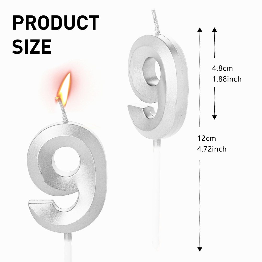 Silver 50th Birthday Candles Number 50 Candles for Birthday Cake, 50th Candles Silver 50 Birthday Candles for Cake, 50th Birthday Cake Candles Cake Toppers Decorations for 50 Year Old Women Men - Image 7