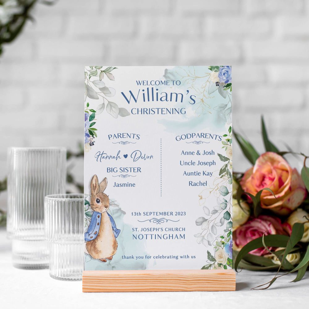 Blue Peter Rabbit Christening Sign - Image 8