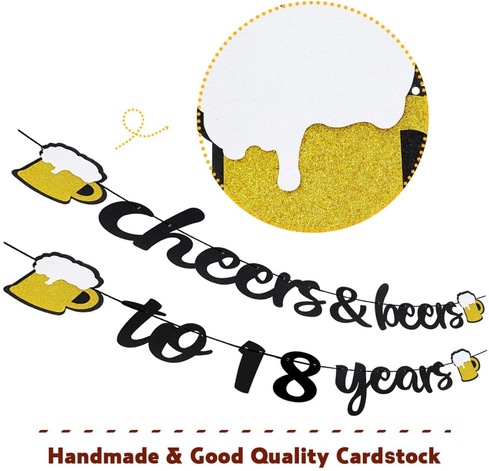 18th Birthday Decorations for Boys, 18th Happy Birthday Decoration Kit with Cheer Banner, Number 18 Foil Balloons, Sign 18th Black Gold Balloons Confetti Balloons for Party Supplies Girls Men - Image 4