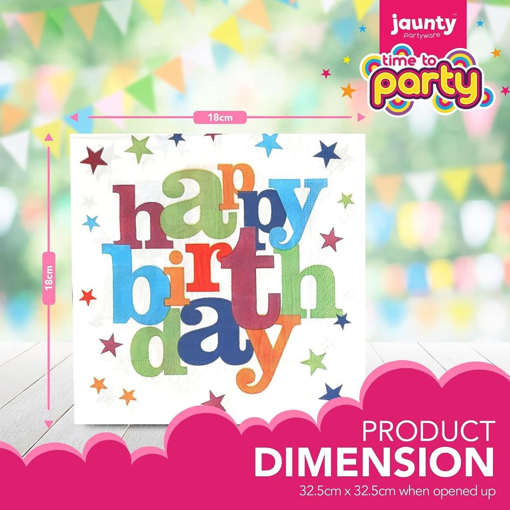 20pk Disposable Happy Birthday Napkins | Kids Napkins Party | Kids Party Napkins Birthday Napkins for Women Party Napkins Kids | Happy Birthday Serviettes - Image 6