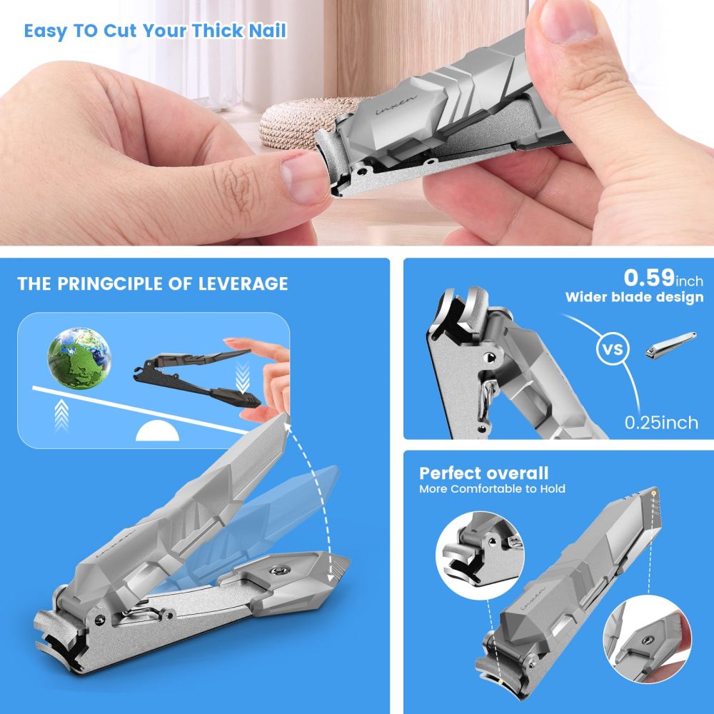 Nail Clippers for Men with Catcher, Professional Nail Clippers of Heavy Duty No Splash Self-Collecting, Stainless Steel Toenail Clippers for Fingernail and toenails,Nail Cutter for Seniors Adult Women - Image 5