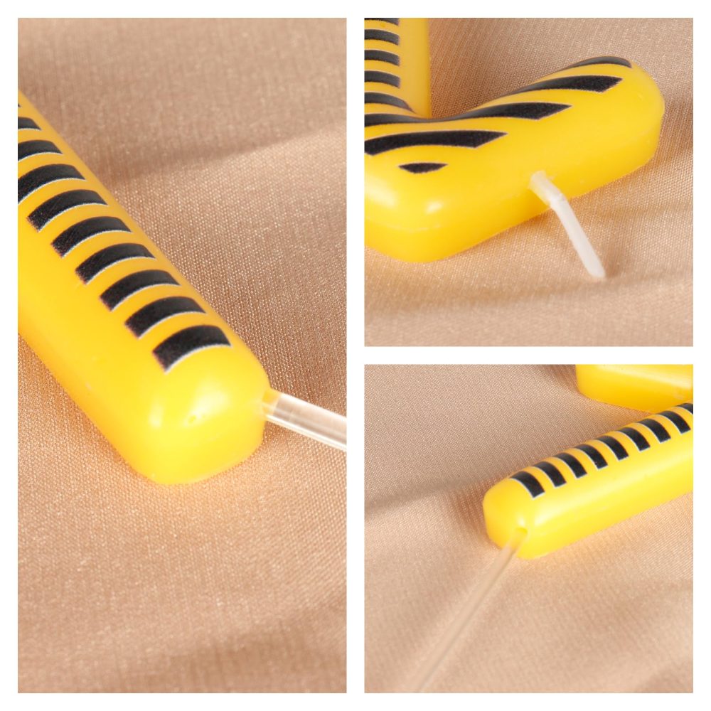 ZHIHUI Birthday Candle Construction Themed Birthday Party Decoration, Yellow and Black Striped Happy Birthday Cake Candle, Boys Girls Kids Birthday Cake Topper Reunions Theme Party Supplies (Number 5) - Image 7