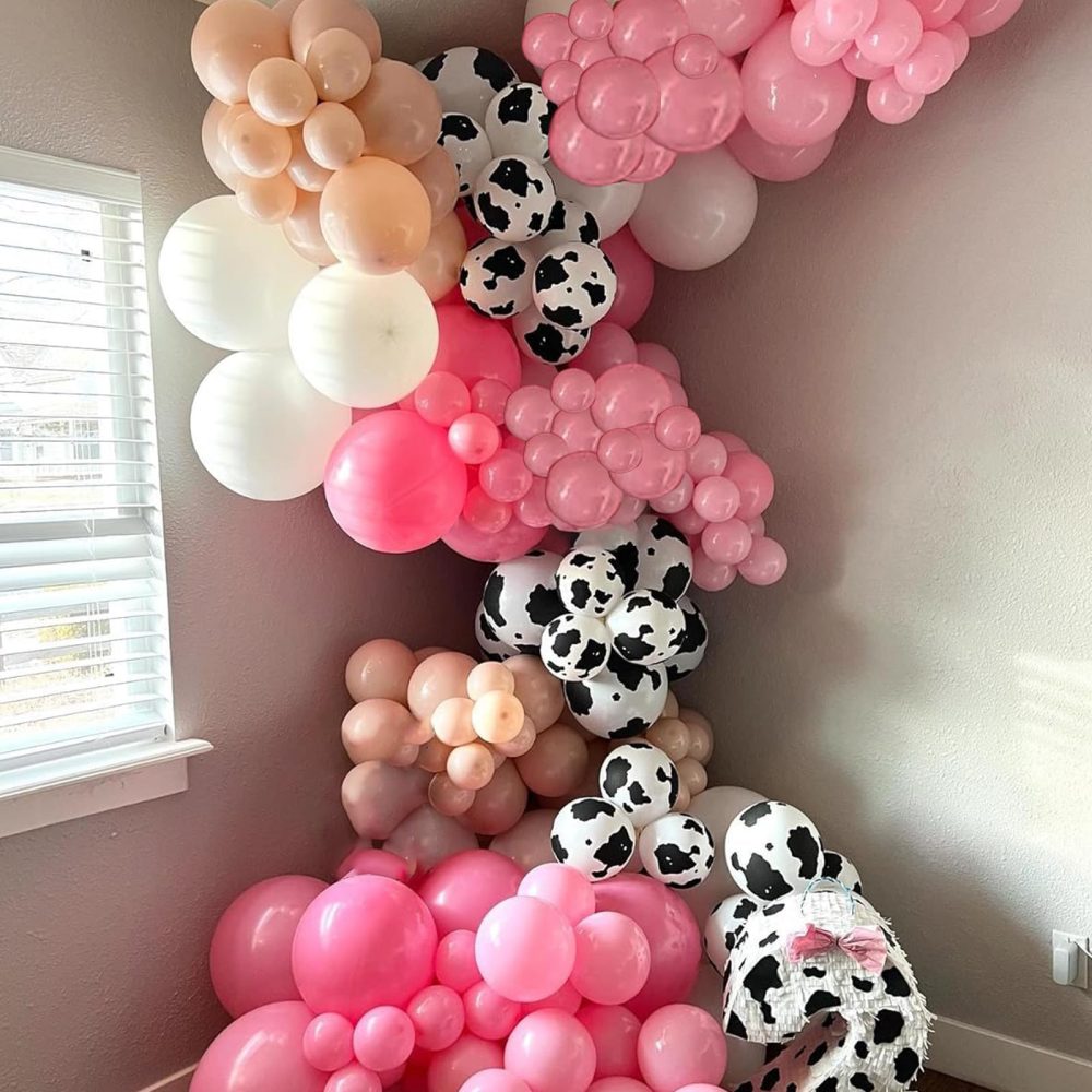 Cow Print Balloons, 52 PCS 12 Inch Maca Pink Brown Rose Gold Cow Balloons Helium Latex Balloons for Birthday Baby Shower Cow Print Party Cowgirl Rodeo Party Farm Party Decorations Supplies - Image 3